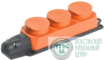Колодка 3-м ОМЕГА РБ33-1-0м IP44 каучук оранж. IEK PKR61-016-2-K09