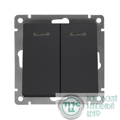 Выключатель 2-кл. СП Афина 10А IP20 с подсветкой механизм графит Universal A0123-Gr