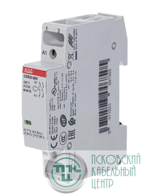 Контактор ESB20-20N-06 модульный (20А АС-1 2НО) катушка 230В AC/DC ABB 1SBE121111R0620