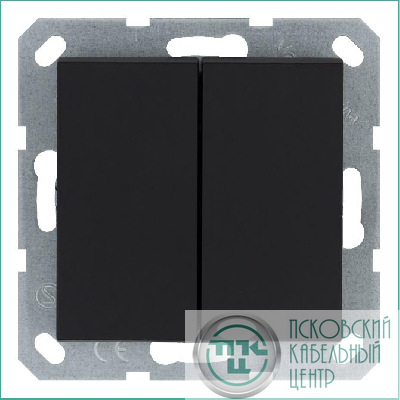 Переключатель проходной 2-кл. 10А IP20 механизм черн. матов. soft touch Jasmart G3022PB