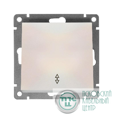 Переключатель проходной 1-кл. СП Афина 10А IP20 механизм жемчуж. Universal A0025-OBr