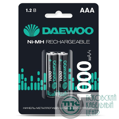 Аккумулятор AAA/HR03 1.2В 1000мА.ч Ni-MH BL-2 (уп.2шт) DAEWOO 5043176