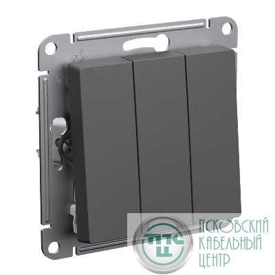 Выключатель 3-кл. AtlasDesign (сх. 1+1+1) 10AX механизм базальт SE ATN001431