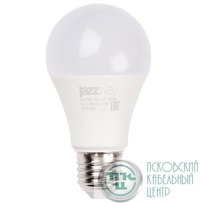 Лампа светодиодная низковольтная PLED-A60 MO 10Вт 4000К нейтр. бел. E27 12-48В AC/DC Pro JazzWay 5019782