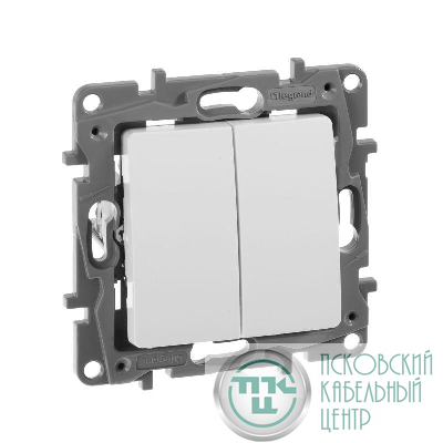 Переключатель 2-кл. СП Etika Plus 10А IP20 250В 10AX безвинтов. зажимы механизм бел. IEK 672212