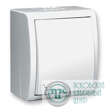 Переключатель проходной 1-кл. ОП Simon 15 Aqua 10А IP54 винтов. зажим бел. Simon 1594201-030