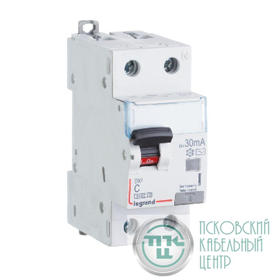 Выключатель автоматический дифференциального тока 2п (1P+N) C 20А 30мА тип A 6кА DX3 Leg 411051