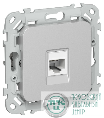 Розетка компьютерная СП FLITE РК5е-1-0-ФлА RJ45 кат.5E UTP механизм алюм. IEK FI-K12-1-K47