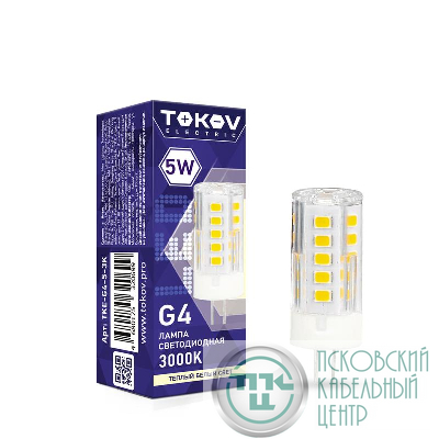 Лампа светодиодная 5Вт Capsule 3000К G4 220-240В TOKOV ELECTRIC TKE-G4-5-3K