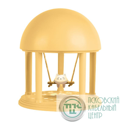 Светильник светодиодный настольный JS9-CAT-ye КОТИК ночник аккумуляторный (8 мелодий; 3 цвета подсветки) IP20 желт. JazzWay 5061293