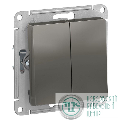 Выключатель 2-кл. AtlasDesign (сх. 2) 10А с самовозвратом механизм сталь SE ATN000917
