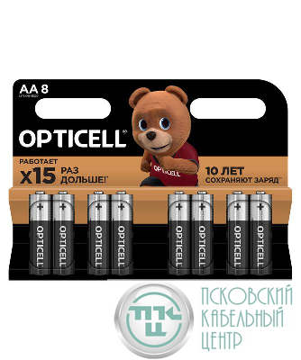 Элемент питания алкалиновый AA/LR6 (блист. 8шт) Basic Opticell 6051008/5051008