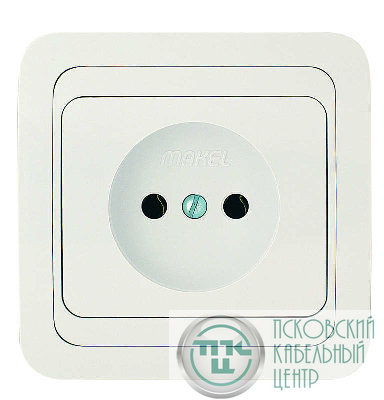 Розетка 1-м СП Mimoza 16А IP20 без заземл. керамика бел./бел. Makel 12002