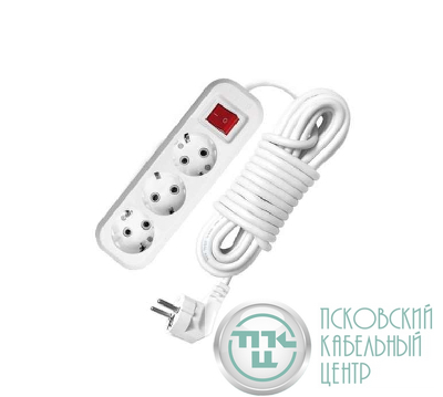 Удлинитель 3х2м с заземл. 16А IP20 S-303 ПВС 3х1 с выкл. UNIVersal 9634418