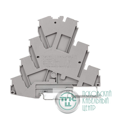 Клемма многоуровневая для подкл. электродвигателя зажим push-in 7 точек подкл. 2.5кв.мм сер. DKC VPR-2.5-PE-3L