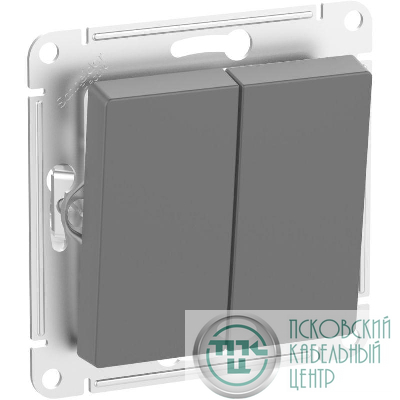 Выключатель 2-кл. Atlasdesign Aqua IP44 (сх. 5) 10AX механизм карбон SE ATN441051