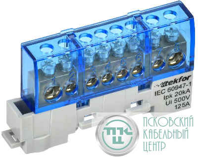 Шина нулевая N изол. на универс. держ. 8х12-8-С TEKFOR IEK TF-NN20-08-KL-K07