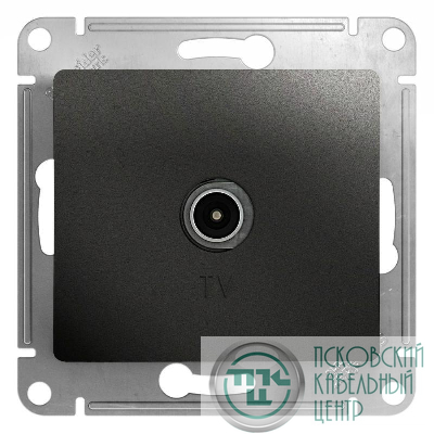 Розетка телевизионная проходная TV 1-м СП Glossa 4дБ механизм антрацит SE GSL000792