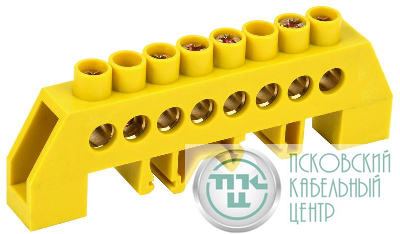 Шина PE "земля" в комб. DIN-изол. "Стойка" ШНИ-8х12-8-КС-Ж IEK YNN10-812-8DP-K05