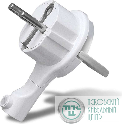 Вилка-невидимка электрическая 16А 250В с заземл. бел. UNIVersal 5566874