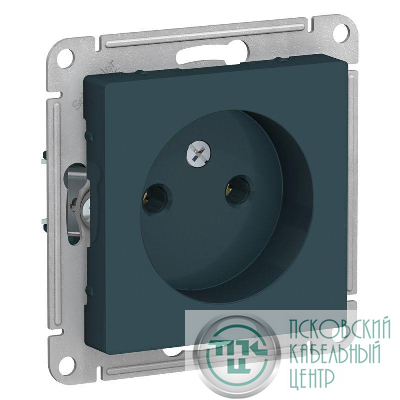 Розетка 1-м СП AtlasDesign 16А IP20 без заземл. без защ. шторок механизм изумруд SE ATN000841