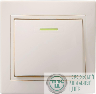 Выключатель 1-кл. СП Кварта 10А IP20 ВС10-1-1-ККм с индикацией крем. GENERICA EVK11-K33-10-DM
