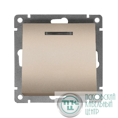 Выключатель 1-кл. СП Афина 10А IP20 с подсветкой механизм шампань Universal A0121-Br