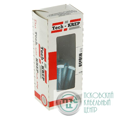 Болт с шестигранной головкой М10х50 DIN 933 оцинк. (уп.10шт) Tech-Krep/Zitar 105217