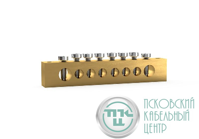 Шина PEN "земля-ноль" 8х12мм 8 отвер. латунь TOKOV ELECTRIC TKE-BSB-812-8-N/PEN
