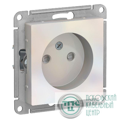 Розетка 1-м СП AtlasDesign 16А IP20 без заземл. защ. шторки механизм жемчуж. SE ATN000449