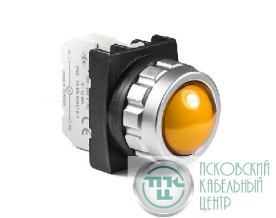 Арматура сигнальная со светодиодом 12-30В перем. и пост. тока H 30мм желт. EMAS H080XS