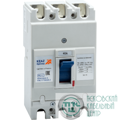 Выключатель автоматический 40А 10кА OptiMat E100L040 УХЛ3 КЭАЗ 100004