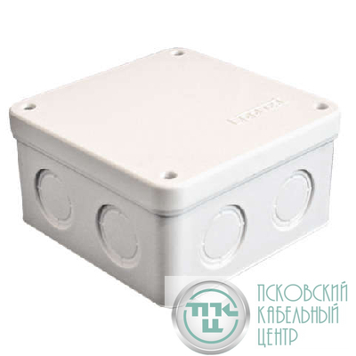 Коробка распределительная ОП 105х105х56мм IP54 7 выходов без гермовводов крышка на винтах бел. Epplast 115061