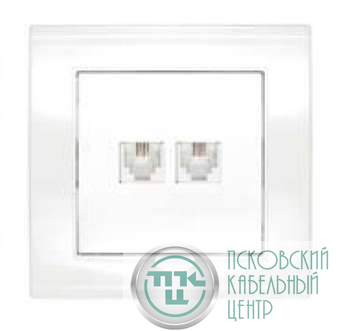 Розетка телефонная 2-м СП Бриллиант бел. UNIVersal 7947557
