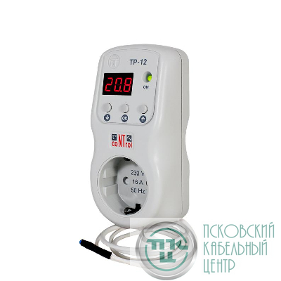 Терморегулятор в розетку ТР-12-2 с датчиком 1.8м НовАтек-Электро 3425606120-2