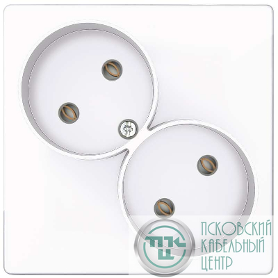 Розетка 2-м СП Simon 24 16А IP20 2х2P без защ. шторок механизм бел. Simon 2450457-030