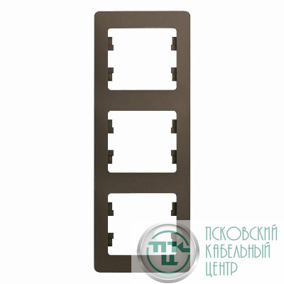 Рамка 3-м Glossa верт. шоколад SchE GSL000807