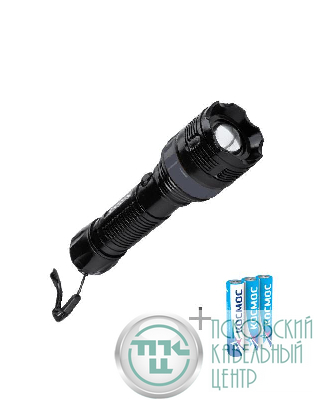 Фонарь ручной 2Вт LED zoom-линза 3xAAA (R03) корпус ABS-пластик ремешок ручной КОСМОС KOC122B