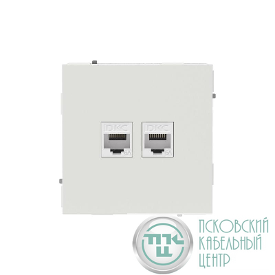 Розетка компьютерная 2-м KANT RJ45 кат.6A без шторки бел. песок DKC 7010674