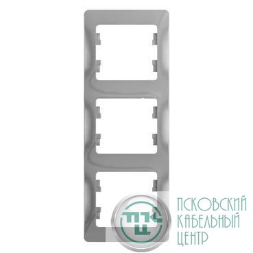 Рамка 3-м Glossa вертикал. алюм. SE GSL000307