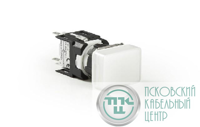 Арматура сигнальная 16мм прямоугольная 12-24 AC/DC бел. EMAS D050DXB