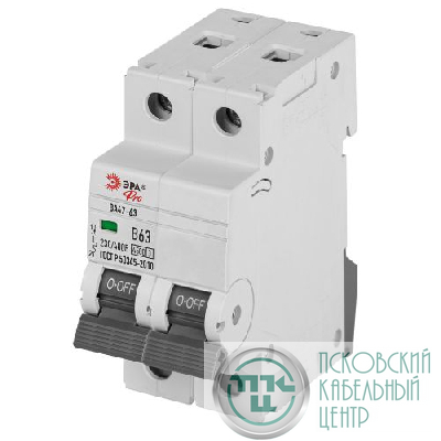 Выключатель автоматический 2п C 6А 4.5кА ВА47-63 PRO ЭРА Б0059418