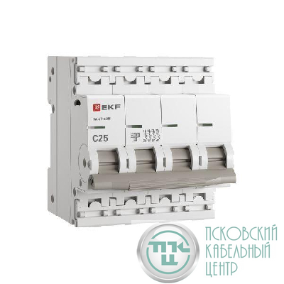 Выключатель автоматический модульный 4п C 25А 6кА ВА 47-63N PROxima EKF M636425C