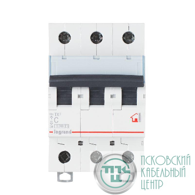 Выключатель автоматический модульный 3п C 10А 6кА TX3 6000 3мод. 400В Leg 404054