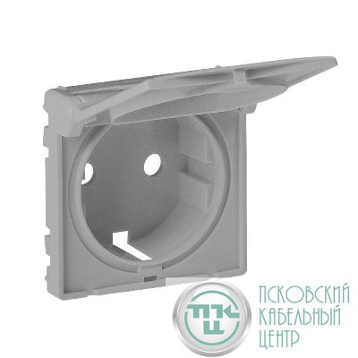 Панель лицевая Valena Life для розетки 2К+З с крышкой алюм. Leg 754842