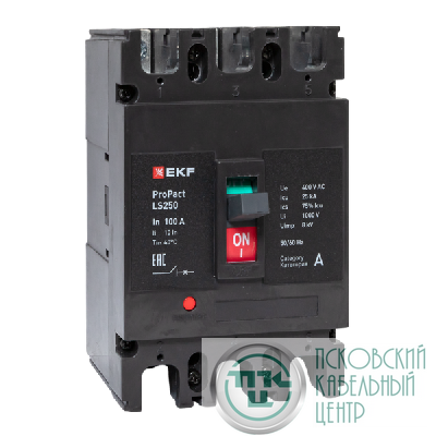 Выключатель автоматический 3п 100А 25кА LS250 ProPact EKF mccb-250-25-3-100-ls