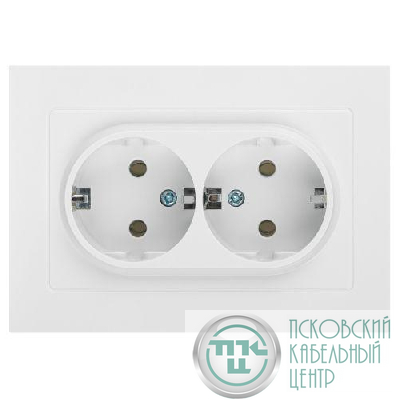 Розетка 2-м СП Accent 6-205-01 16А IP20 250В 2P+E Schuko AL/CU бел. Intro Б0063485