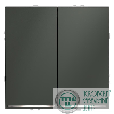Выключатель 2-кл. СП S70 10А с подсветкой механизм титан Voltum VLS020206