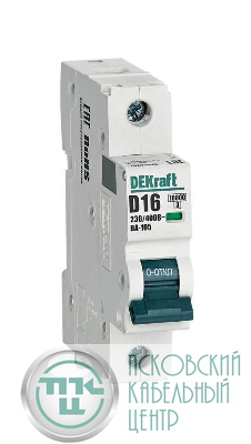 Выключатель автоматический модульный 1п D 16А 10кА ВА-105 DEKraft 13201DEK
