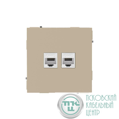 Розетка компьютерная 2-м KANT RJ45 кат.5E без шторки ванильн. марципан DKC 7015664